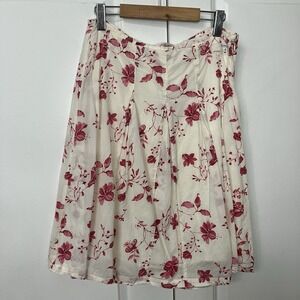 Jackpot Floral Flared Mini Solvia Skirt Womens White Resortwear Vacation Y2K